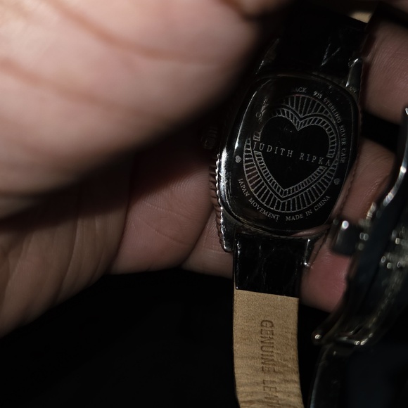Judith Ripka Silver Watch with Black Strap - Picture 4 of 4